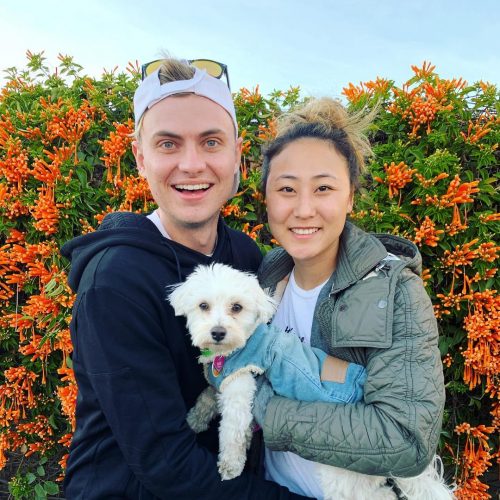 Carter and Lizzy with their pet