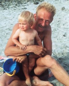 Baby Claire with her late father