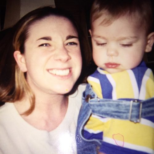 Baby Zac with his mother