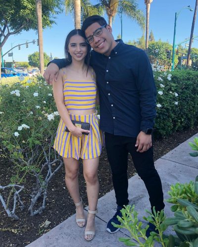 Sergio Mejia with his girlfriend, Leslie