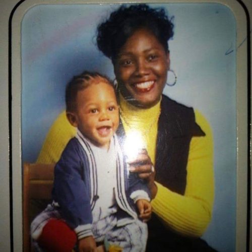 Baby Lucas with his mother