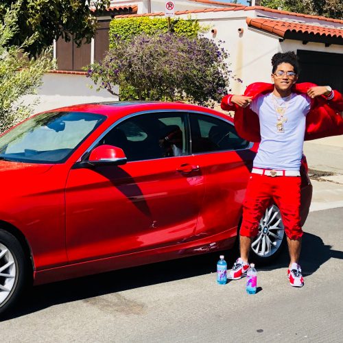 Jahking Guillory showing off his car