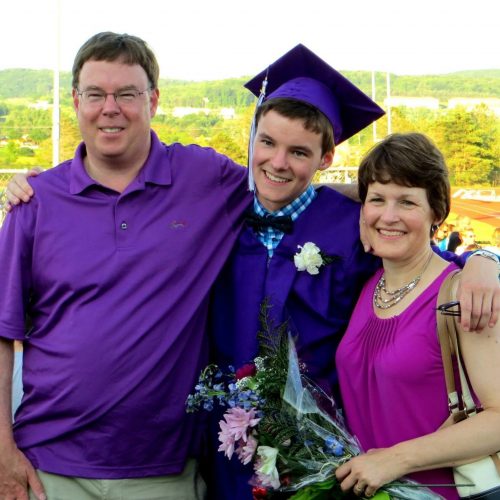 Ryan Prunty's mom and dad at his graduation