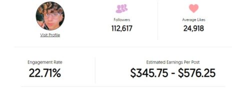 Jude Flores sponsored Instagram earnings per post