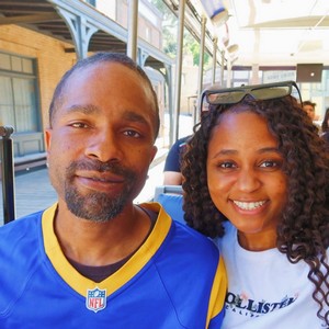 Akeila Coliins with her father