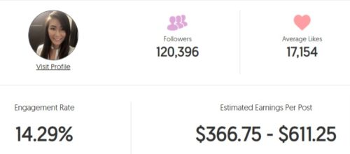 Hafu's estimated Instagram earning