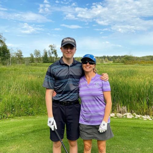 Luke with his mother