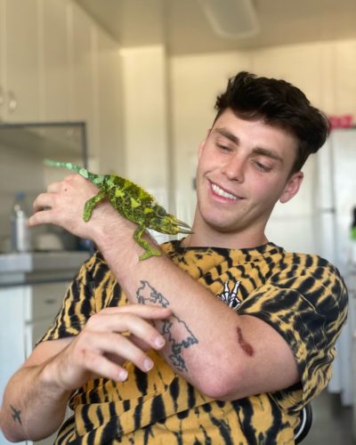Bailey Payne with chameleon