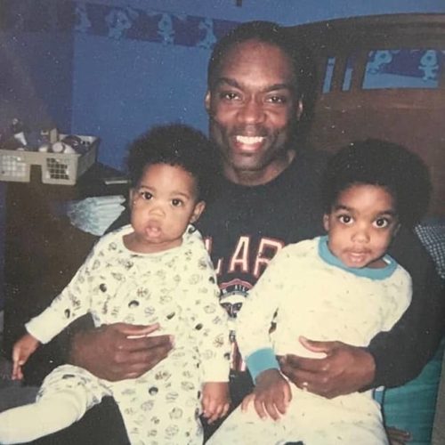 Zach Jelks with his father and sibling