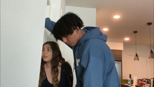 Anthony Vargas with her brother doing a prank