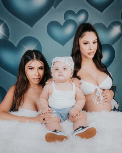 Elsy Guevara with her daughter and bff