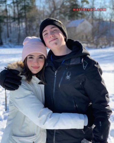 Gabriela Burgos with her brother