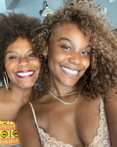 Choyce Brown with her mother