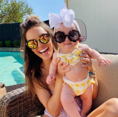 Madison Nelson with her daughter