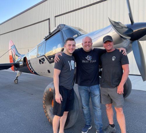 Mike Patey in front of a plane