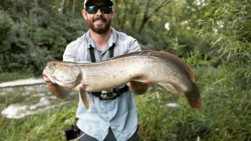 Nick catching a fish