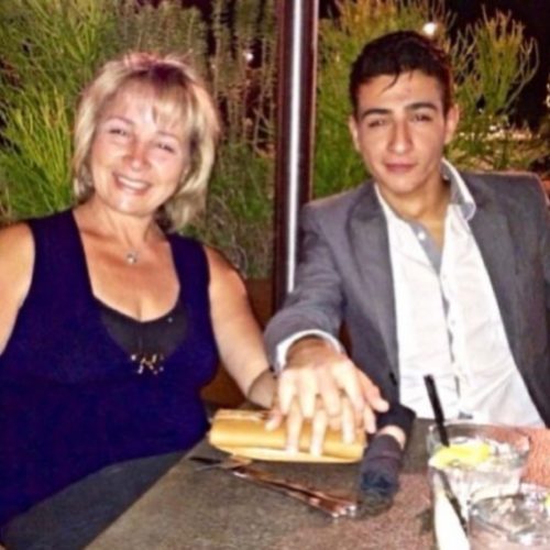 Shak Ghacha with his mom