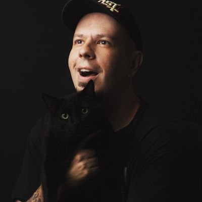 Matt Zion with his cat