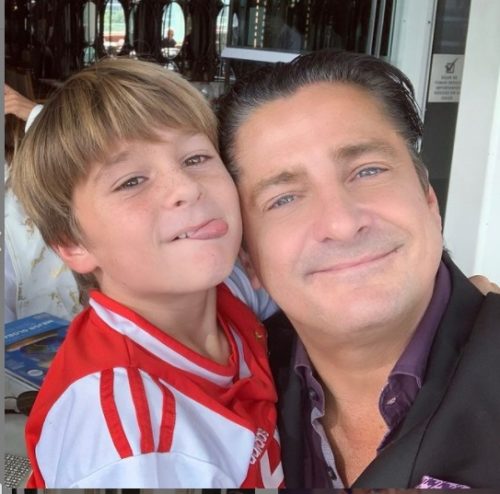 Alejandro Basteri with his son