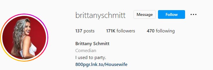 Brittany's Instagram account