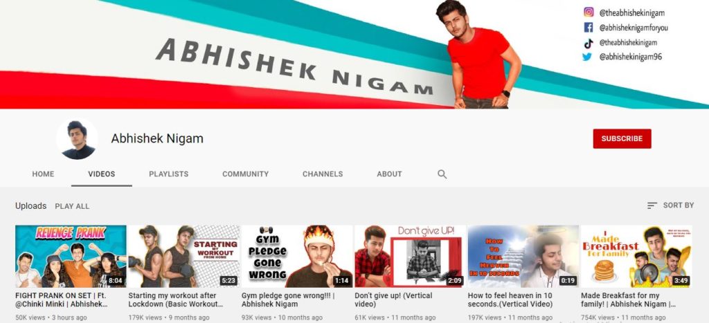 Abhishek Nigam Youtube channel