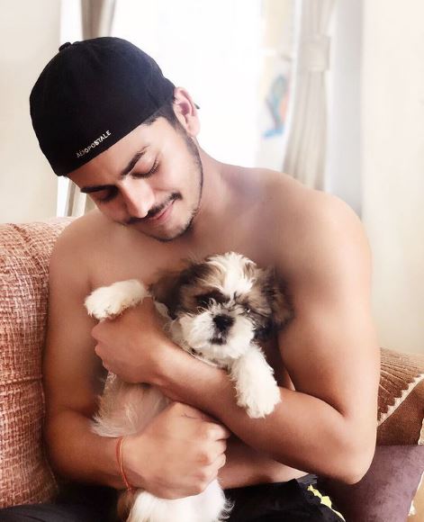 Abhishek Nigam with his pet dog