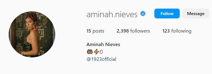 Aminah Nieves Instagram account