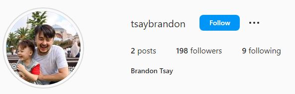 Brandon's Instagram account