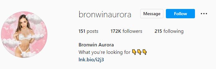 Bronwin's Instagram account