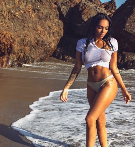Dreka Gates often spends some time at beach