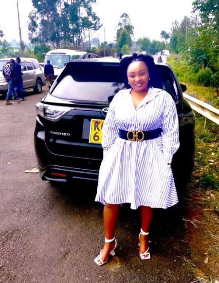 Edday Nderitu with her car