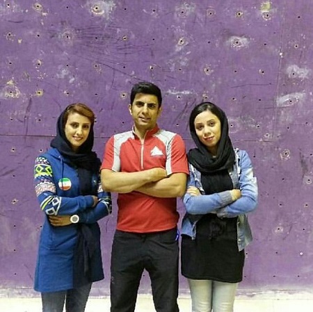 Elnaz Rekabi with brother and sister