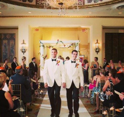 Evan Lambert and David McMichael wedding picture