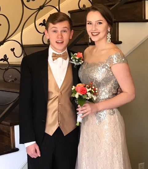 Fritz Hager with her friend at Prom party