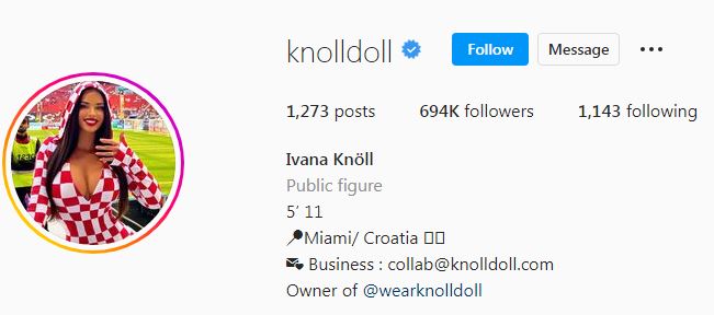 Ivana's Instagram account