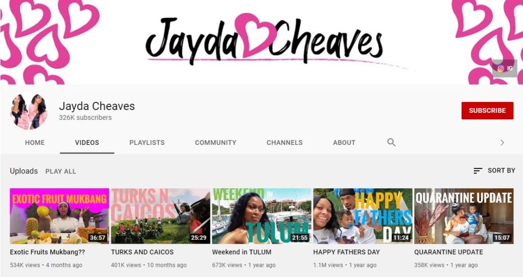 Jayda Wayda YouTube channel