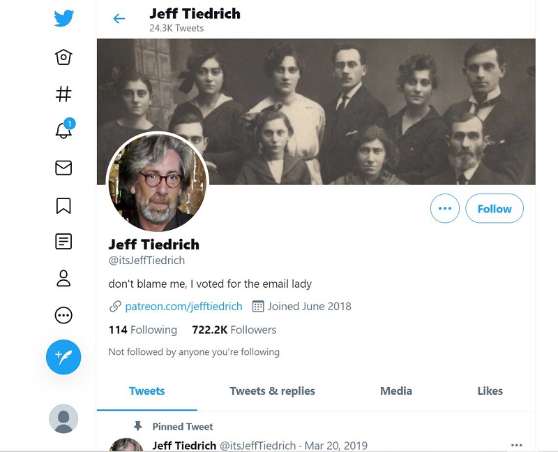 Jeff Tiedrich Twitter account