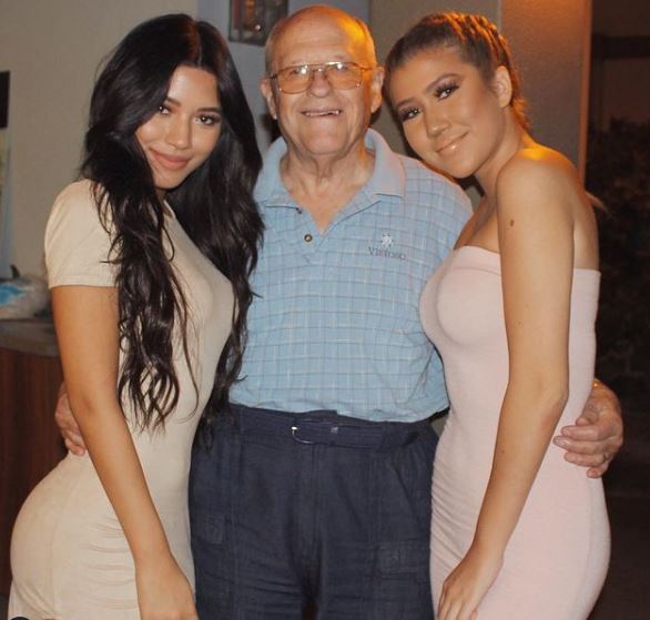Julia Kelly with her grandfather and sister Sophia Kelly