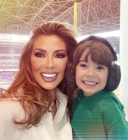 Katrina Campins with her son