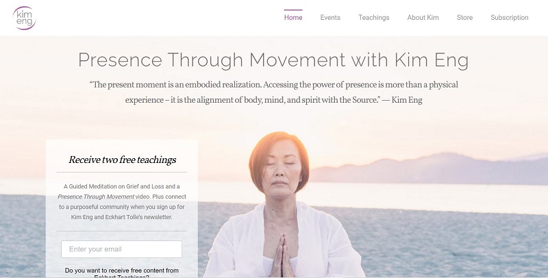 Kim Eng introduced website of Presence Through Movement