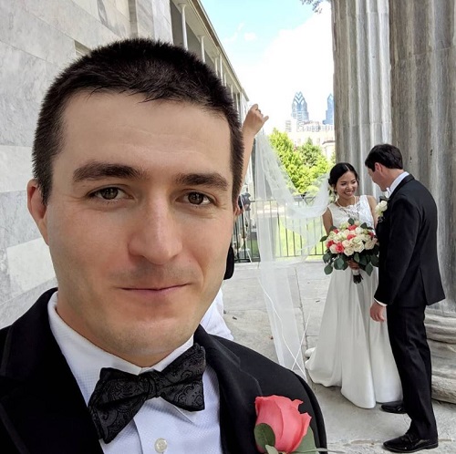 Lex Fridman was photographed on his brother's wedding