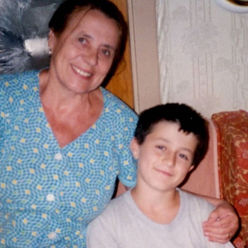 Lex Fridman with his grandmother