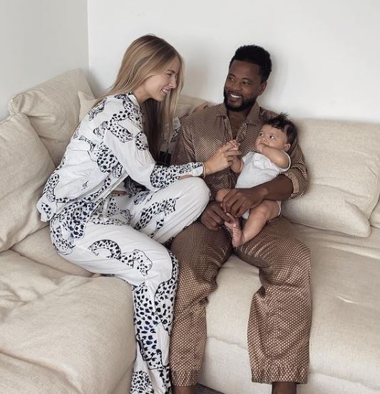 Margaux Alexandra and Patrice Evra with their son Lilas Latyr