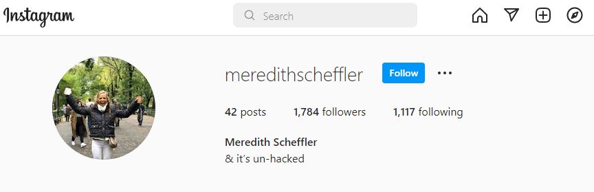 Meredith Scudder Instagram account