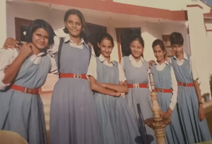 Natasha Narwal with her school friends