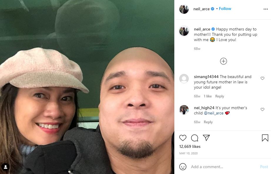 Neil Arce with his mother