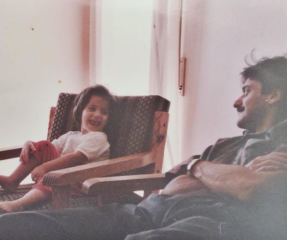Nivine Jay's childhood picture with her dad