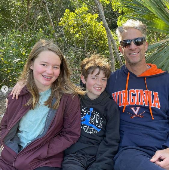 Penn Holderness with his son and daughter