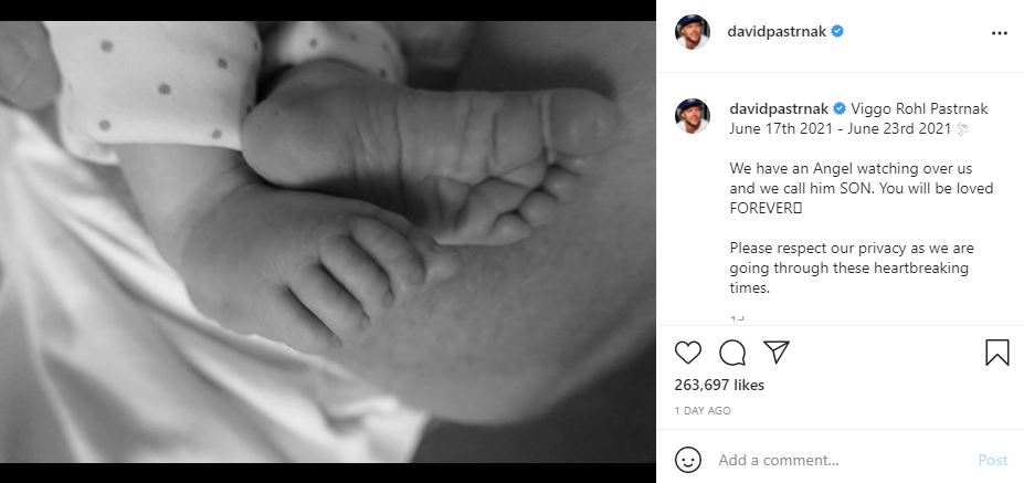 Rebecca Rohlsson's son Viggo Rohl Pastrňák died after 6 days of birth