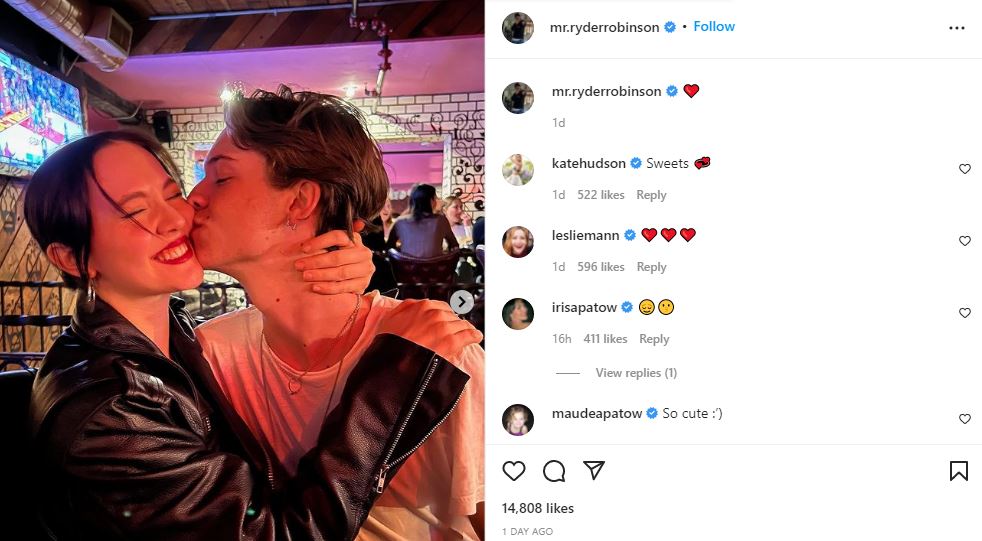 Ryder Robinson is dating Iris Apatow